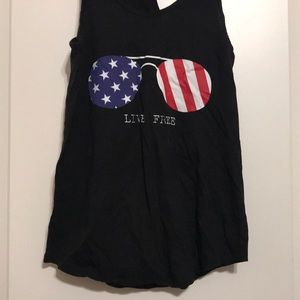 Live Free American Flag tank